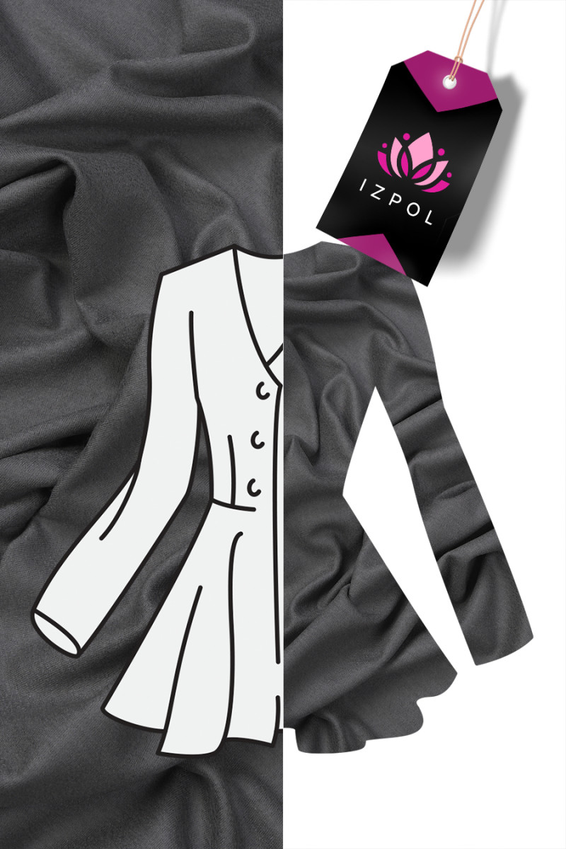 Sivá vlnená džersejová látka