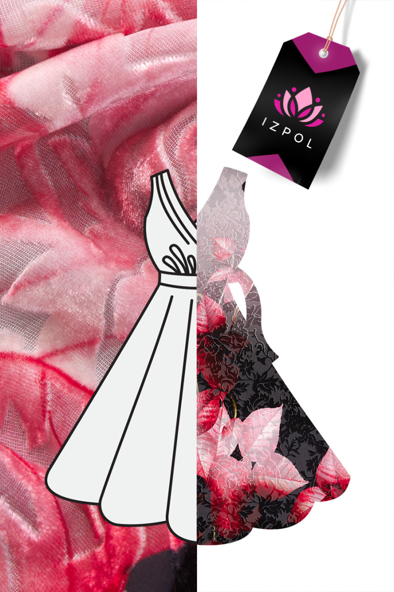 Velours devore in KUPON-bladeren 180 cm