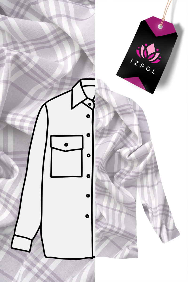 Camisa a cuadros viscosa KUPON 100cm