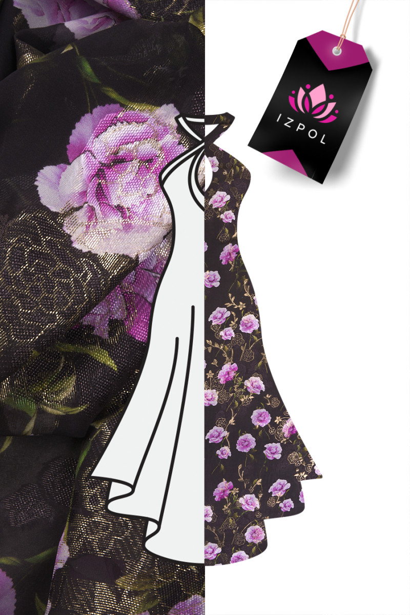 Muslin silk devore in flowers