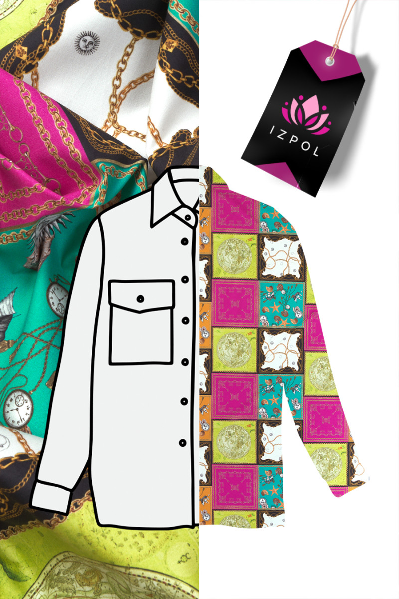Patchwork skjorte bomuld