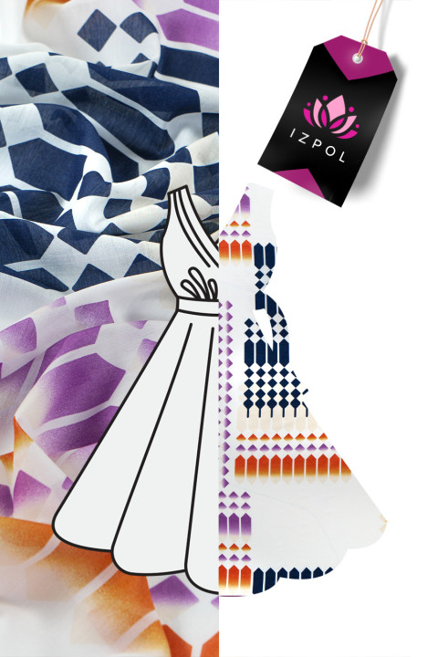 Batist met geometrische patronen