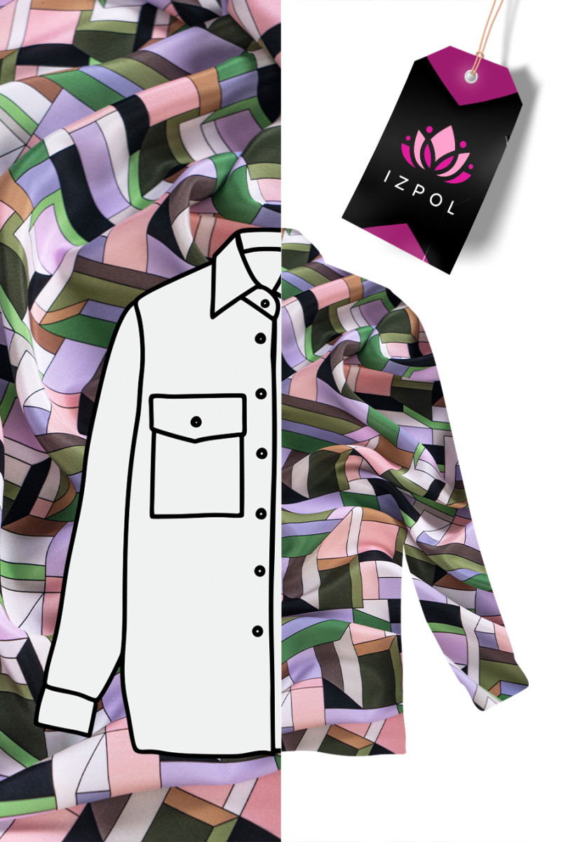 Geometrischer Seidensatin