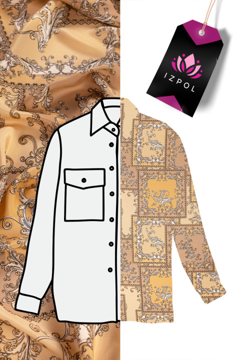 Beige silk satin in ornaments