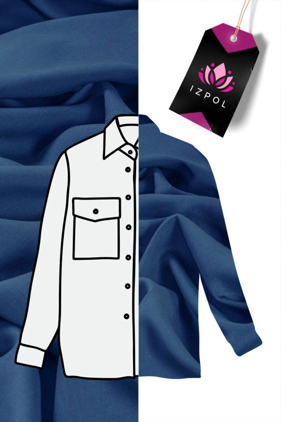 Len naturalny MARIA - ciemny niebieski