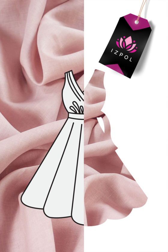 Len naturalny MARIA - brudny róż