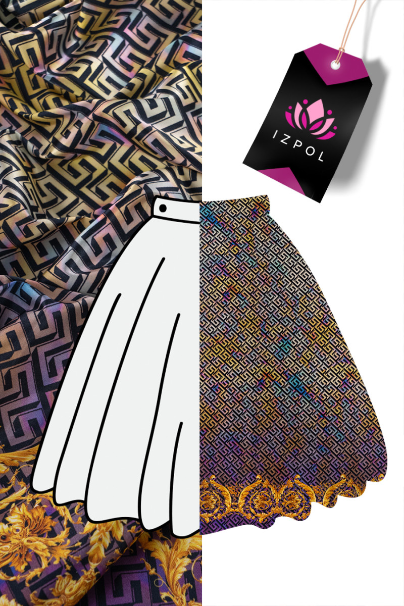 Viscosa satinada multicolor firmada