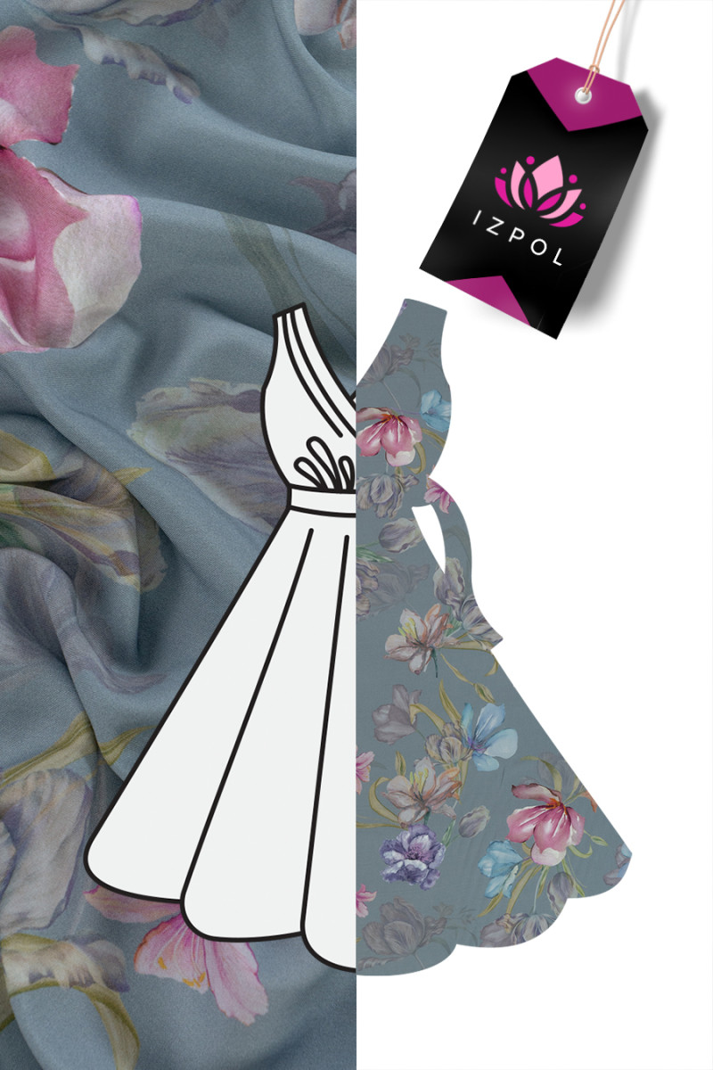 Viscose in painted flowers