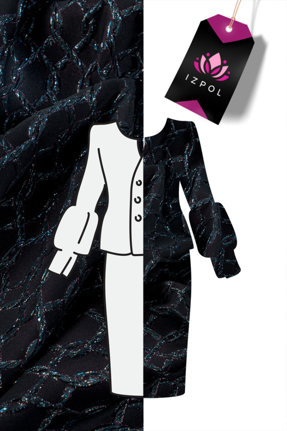 Jacquard noir avec fil multiple