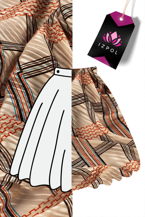 Checkered polyester chiffon devore