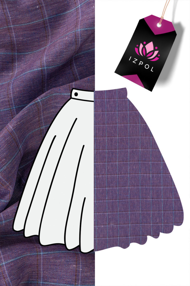 Lino con algodón en estampado de cuadros bicolor