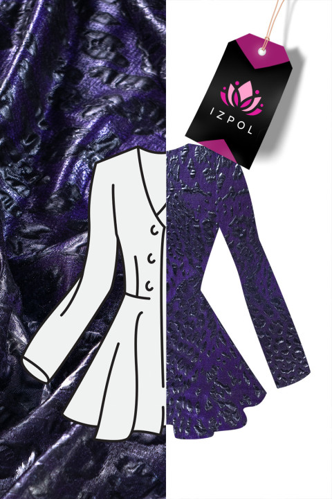 Jacquard black and purple leopard
