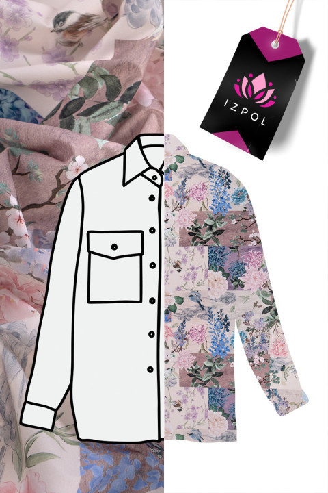 Cotton shirt pastel patchwork