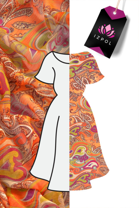 Oriental crescent chiffon