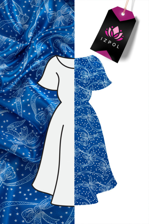 Seidensatin Schleifen blau