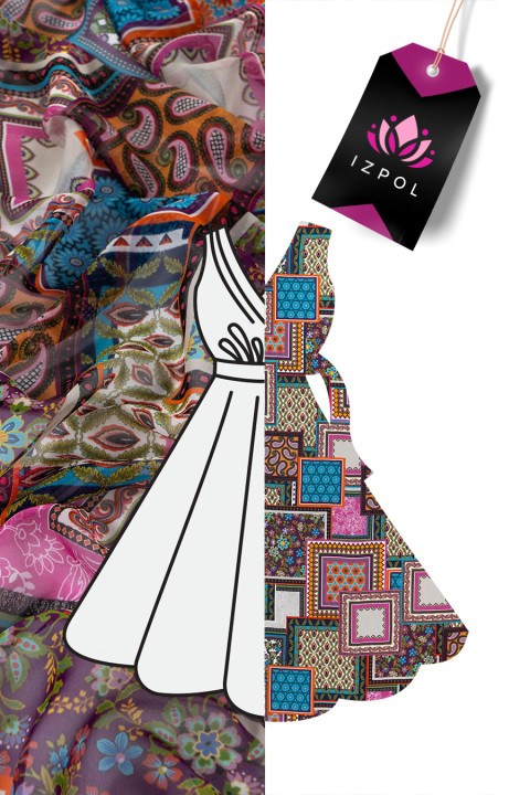 Silk chiffon - patchwork