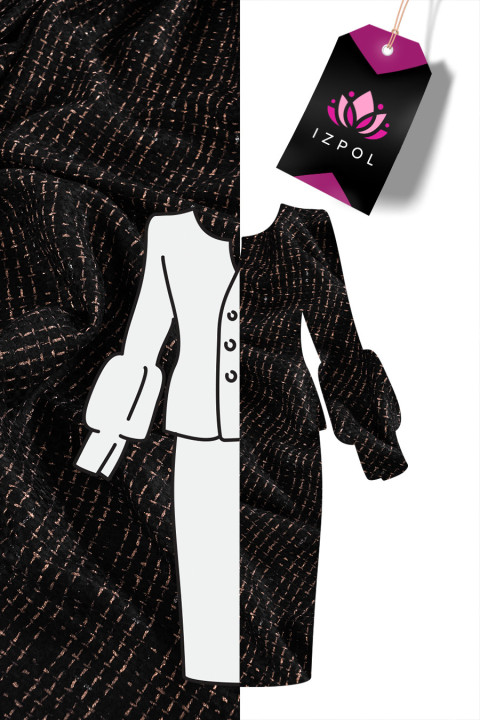 Black-copper chanel fabric