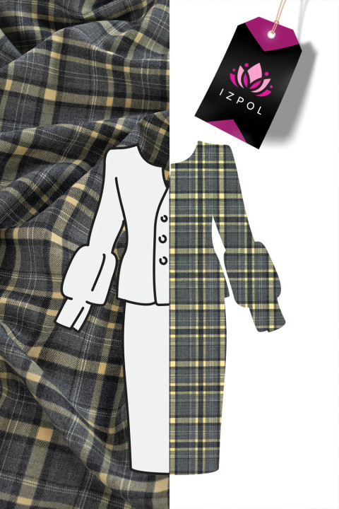Checkered costume wool