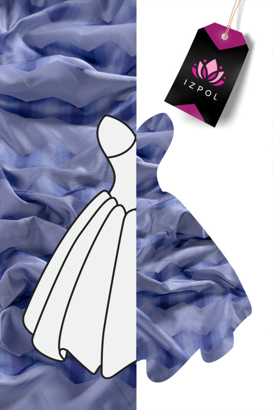 Zigzag taffeta purple COUPON 100cm