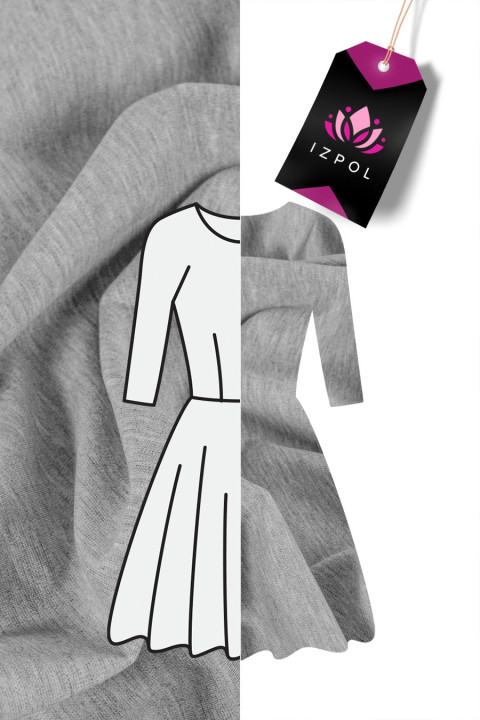 Dzianina jersey jasnoszara - melanż