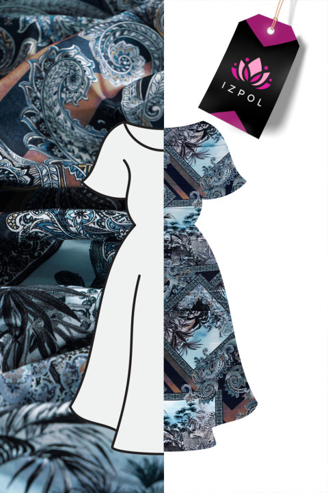 Polyester twill in oriental patterns