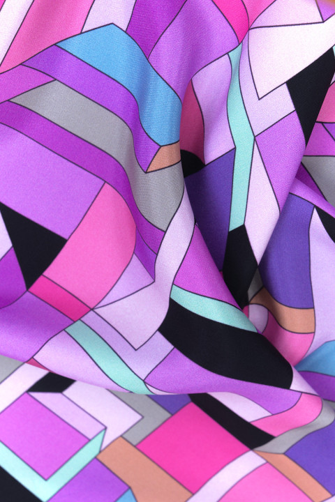 Silk satin colorful geometry