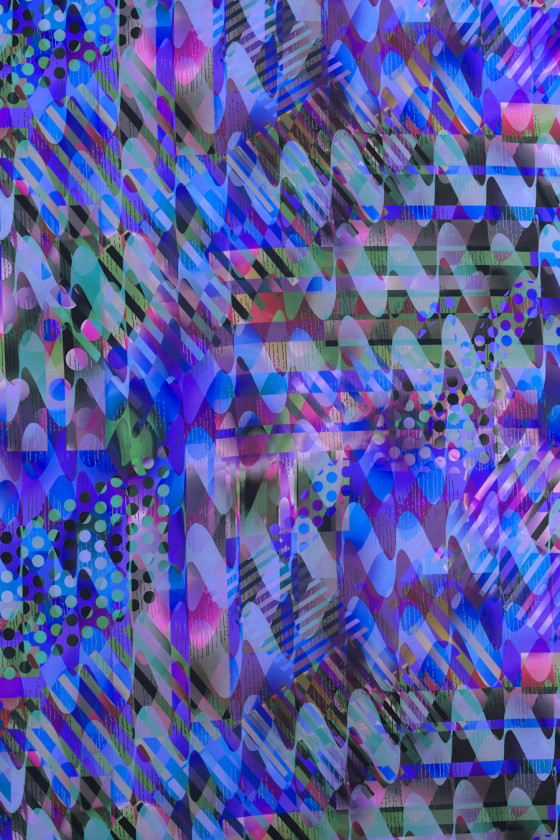 Satyna jedwabna geometryczna KUPON 50cm