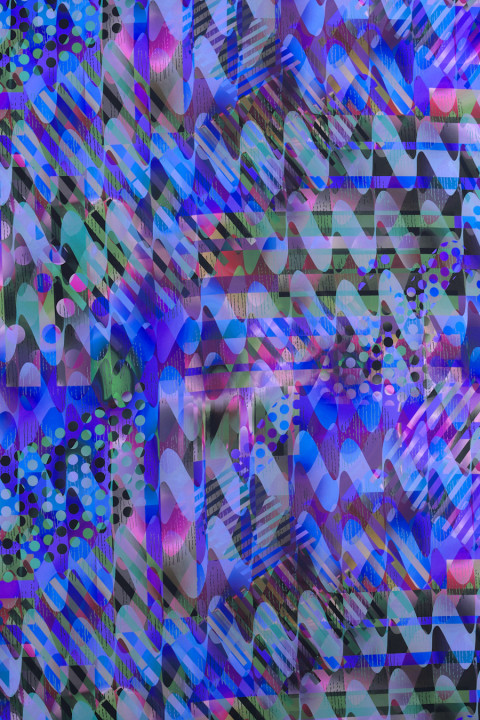 Satyna jedwabna geometryczna KUPON 50cm