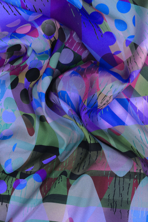 Silk satin colorful geometry