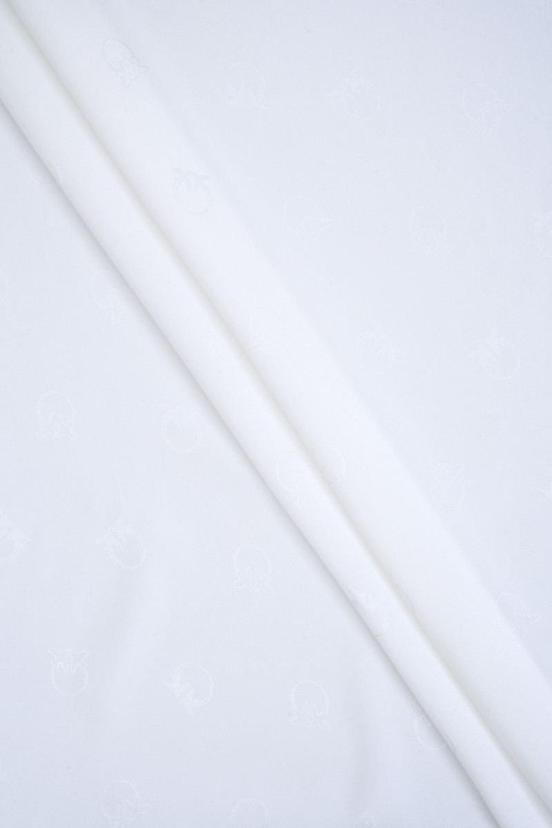 Cream-branded polyester satin