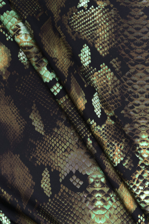Striped silk twill