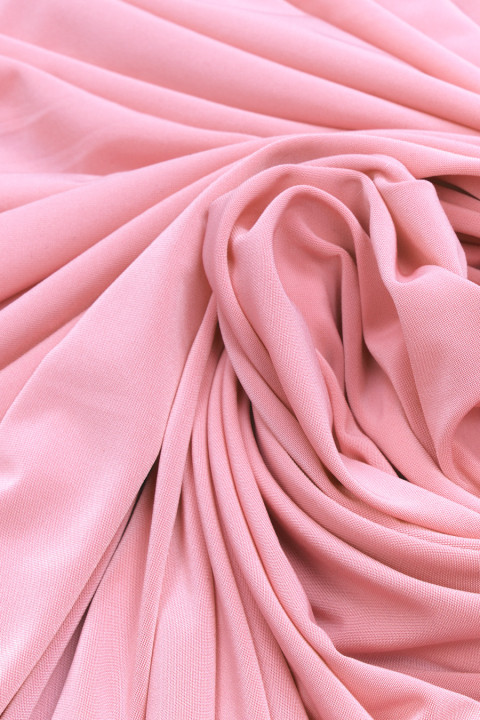 Tissu tricoté en polyester rose