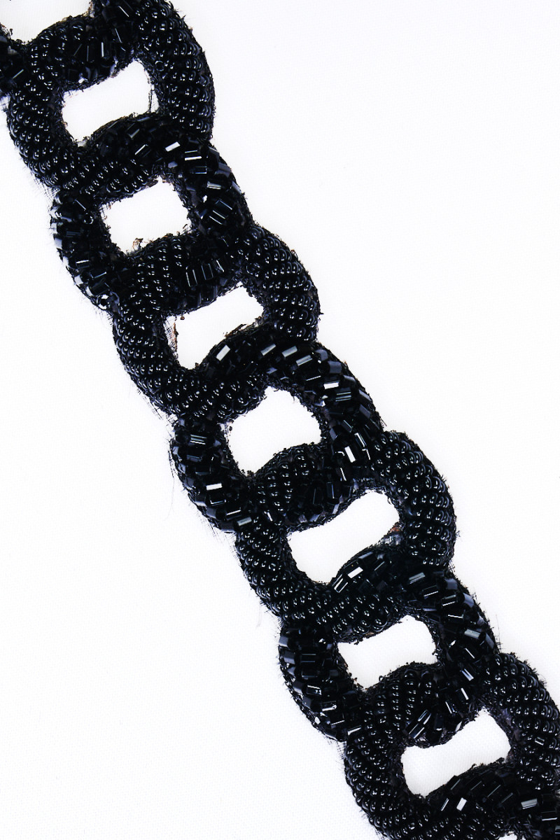 Perlenband schwarz COUPON 50cm