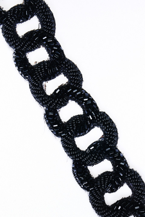 Kralenband zwart COUPON 50cm