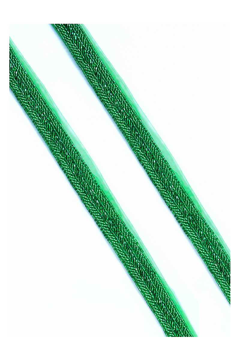 Bandă verde cu margele