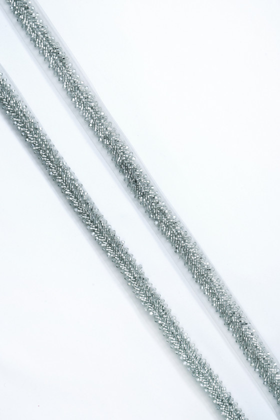 Beaded tape grey COUPON 120cm