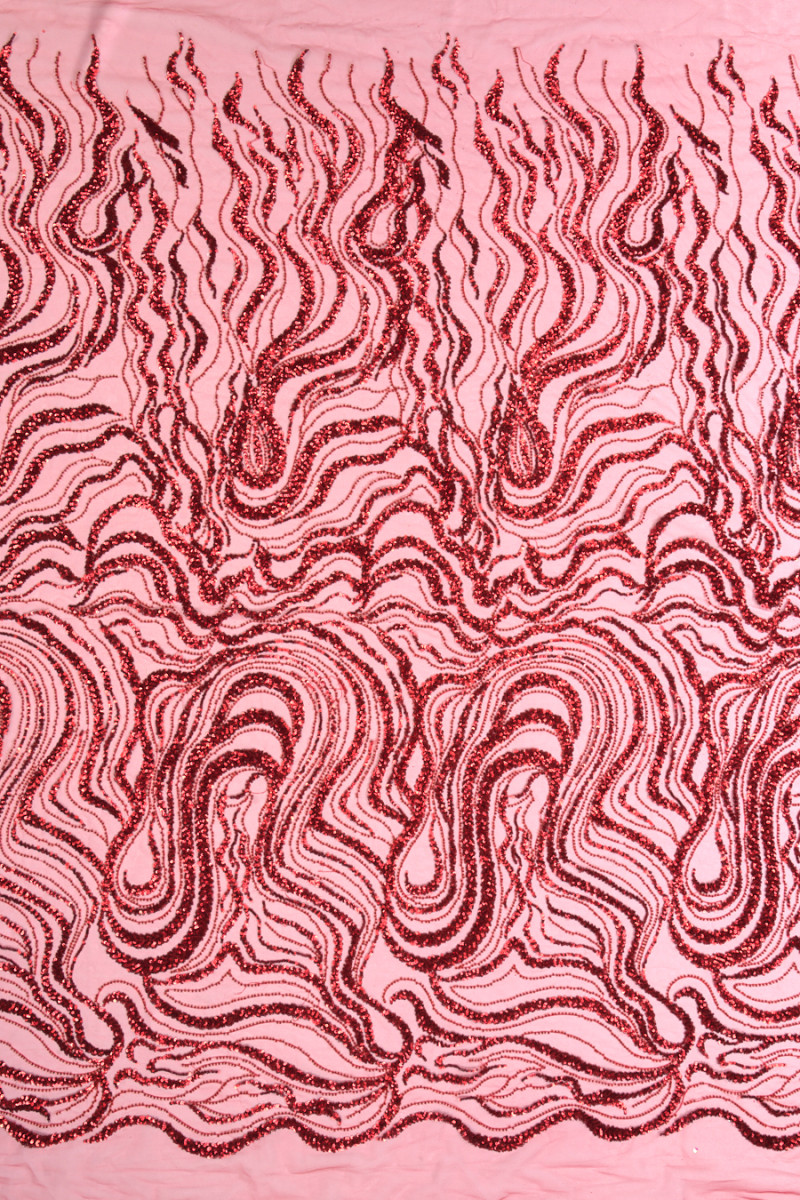 Pailletten-Tüllrot COUPON 70 cm