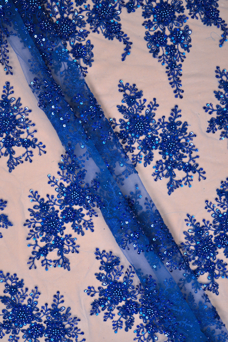 Gyöngyös csipke búzavirág kék
