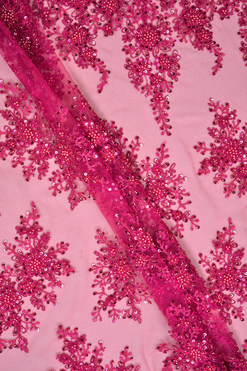 Lace with beads fuchsia