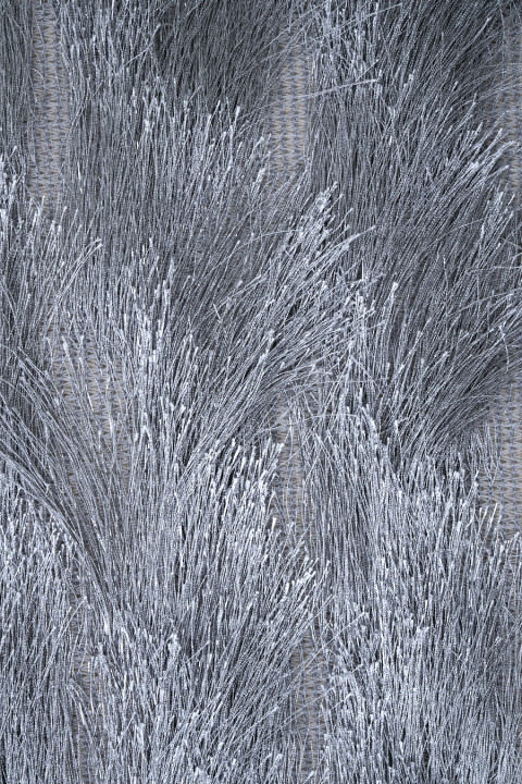 Gray fabric with fringe