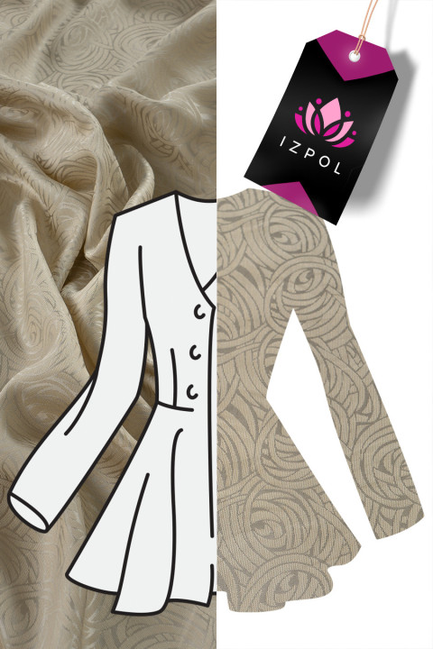 Beige-zilveren jacquard