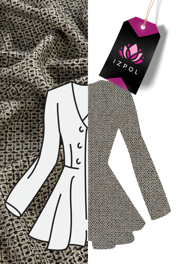 Tkanina wełniana żakardowa