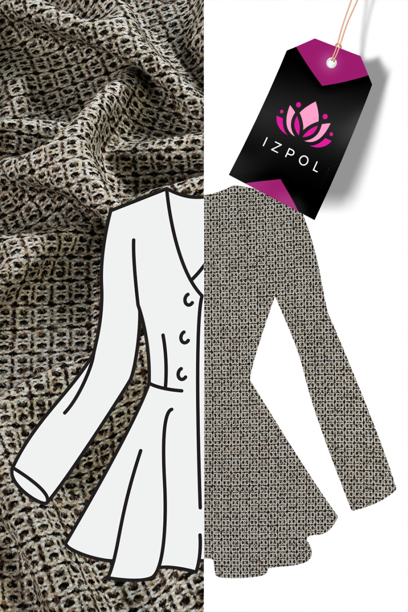 Tkanina wełniana żakardowa