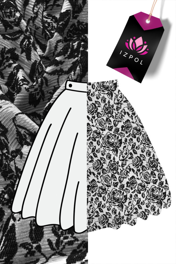 Żakard w róże KUPONY