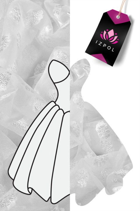 Cream organza with flowers