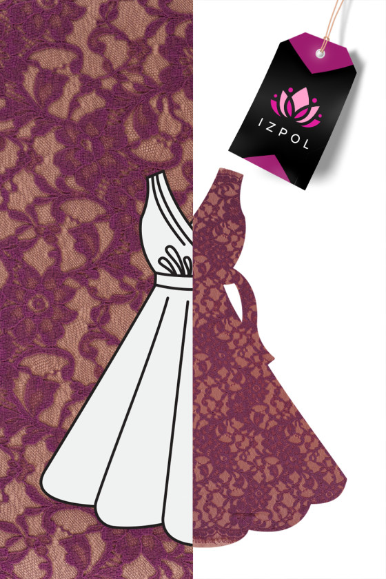 Koronka wąska zgaszony fiolet