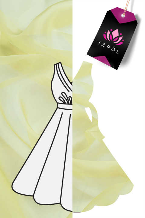 Organza jedwabna żółta