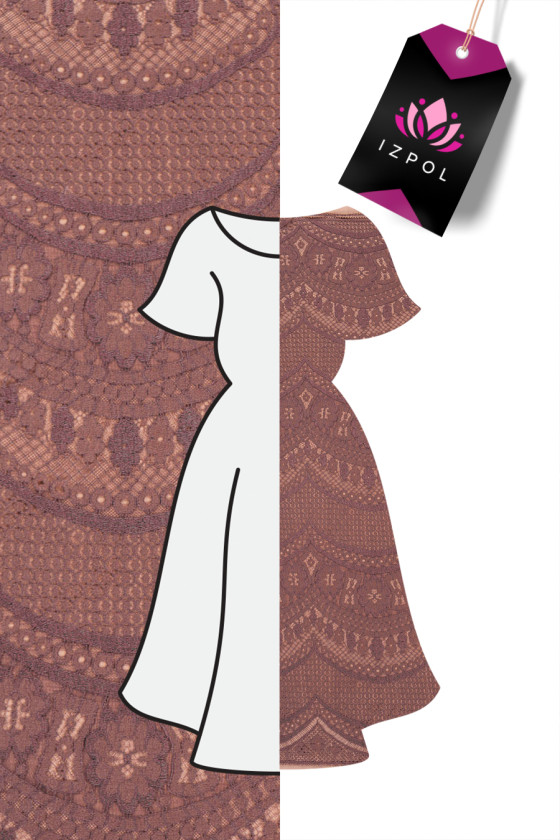 Šauras mežģīnes gaiši bordo