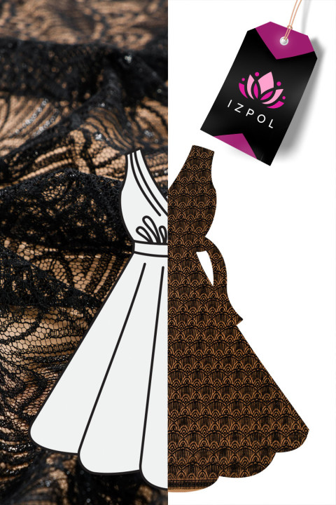 Black lace with lurex
