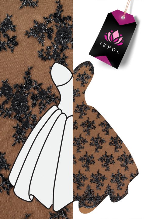 Black and silver lace with stones